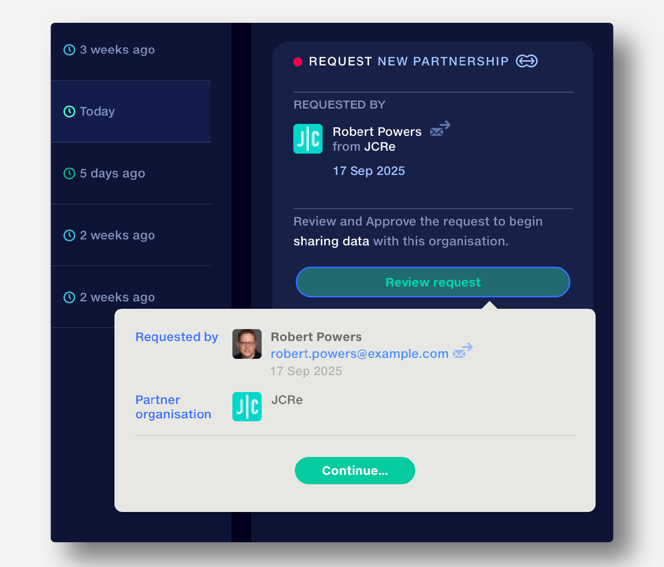Approve or reject partnership request