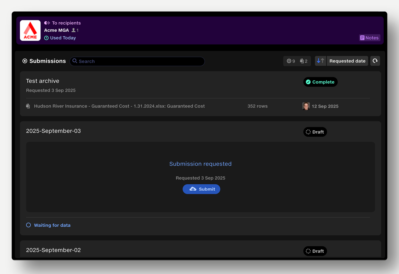 Feed upload screen in Quantemplate