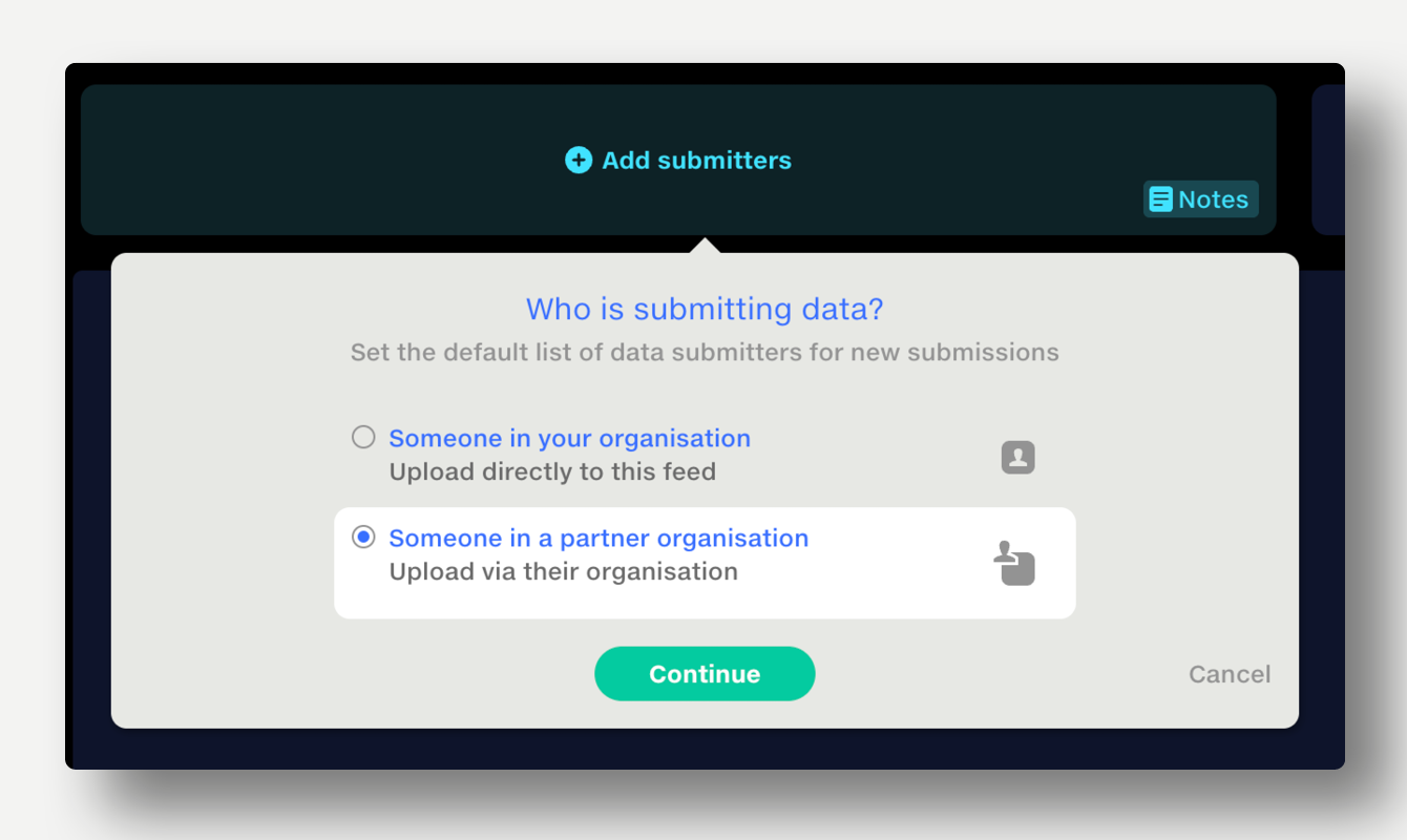 Add submitters button in a feed