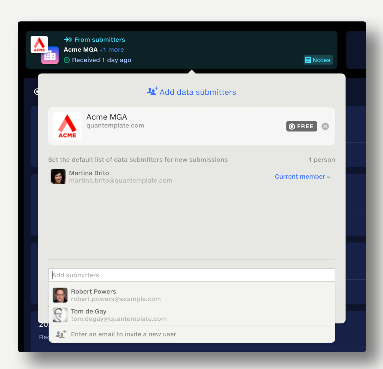 Edit default submitters